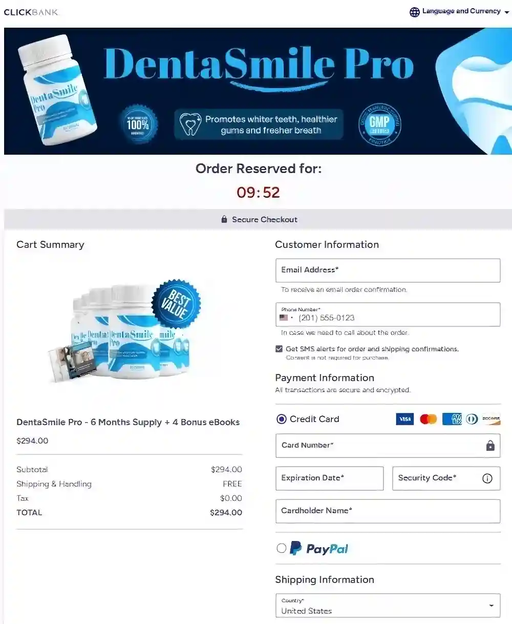DentaSmile Pro Order Page
